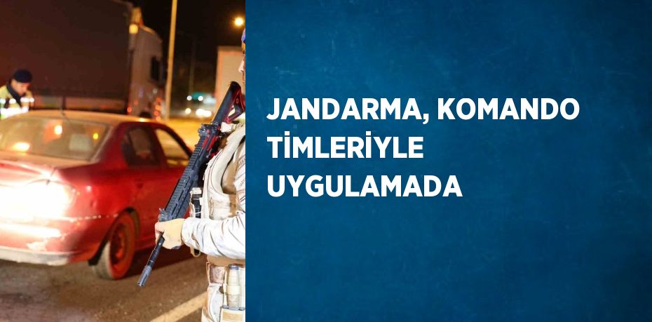 JANDARMA, KOMANDO TİMLERİYLE UYGULAMADA