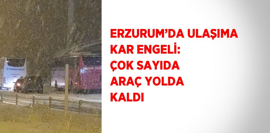 ERZURUM’DA ULAŞIMA KAR ENGELİ: ÇOK SAYIDA ARAÇ YOLDA KALDI