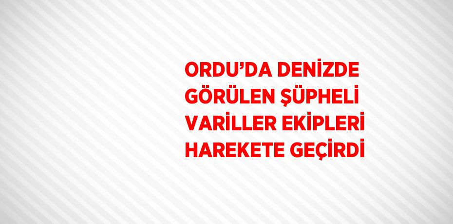 ORDU’DA DENİZDE GÖRÜLEN ŞÜPHELİ VARİLLER EKİPLERİ HAREKETE GEÇİRDİ