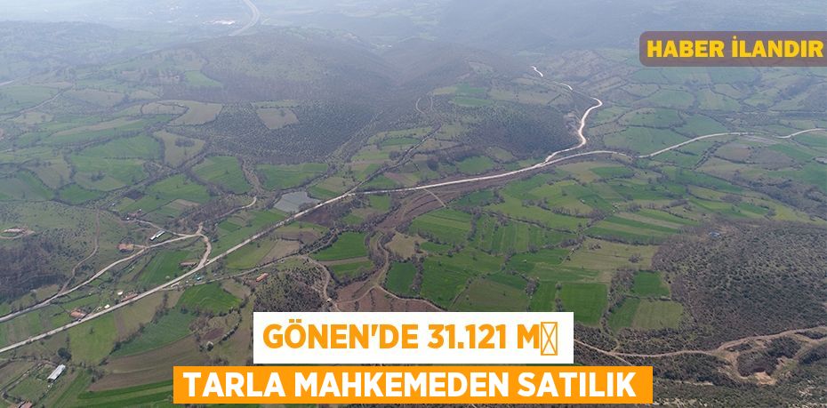 Gönen'de 31.121 m² tarla mahkemeden satılık