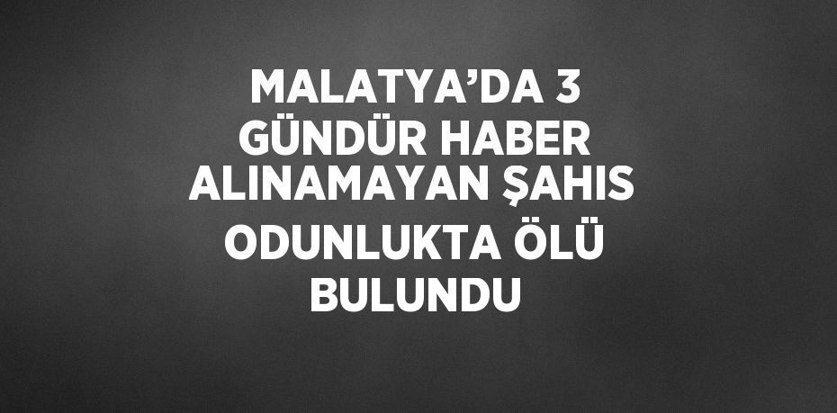 MALATYA’DA 3 GÜNDÜR HABER ALINAMAYAN ŞAHIS ODUNLUKTA ÖLÜ BULUNDU