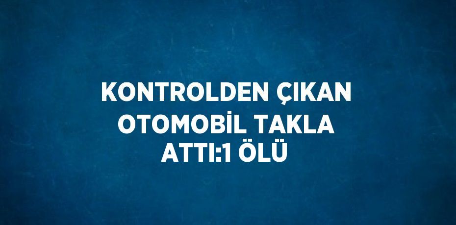 KONTROLDEN ÇIKAN OTOMOBİL TAKLA ATTI:1 ÖLÜ