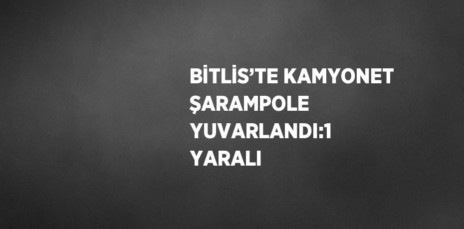 BİTLİS’TE KAMYONET ŞARAMPOLE YUVARLANDI:1 YARALI