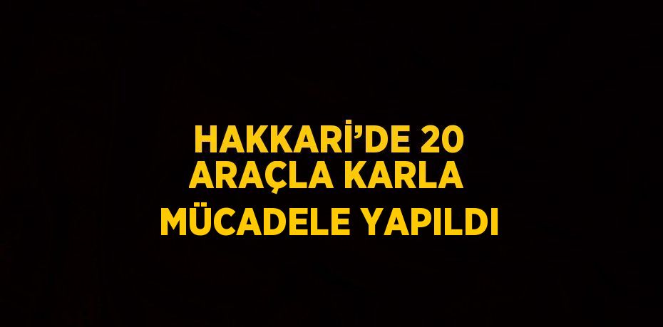 HAKKARİ’DE 20 ARAÇLA KARLA MÜCADELE YAPILDI