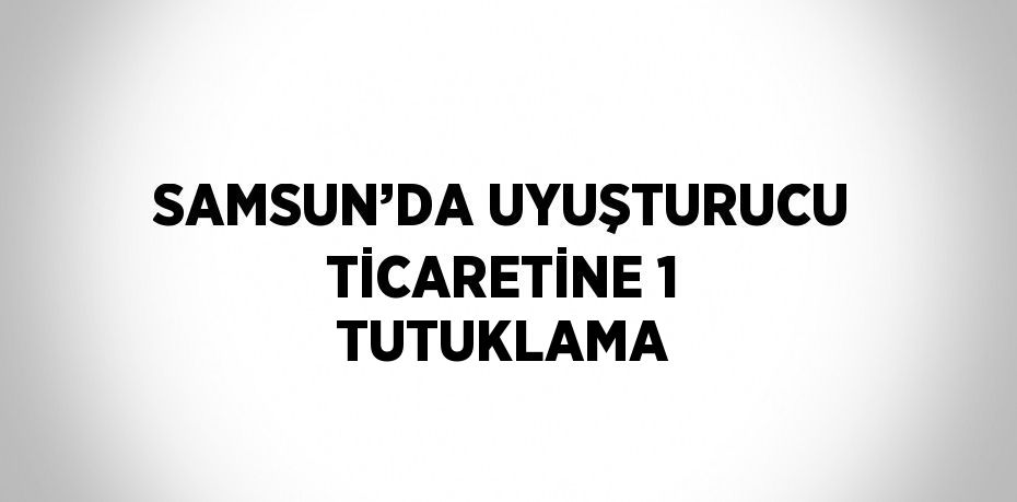 SAMSUN’DA UYUŞTURUCU TİCARETİNE 1 TUTUKLAMA