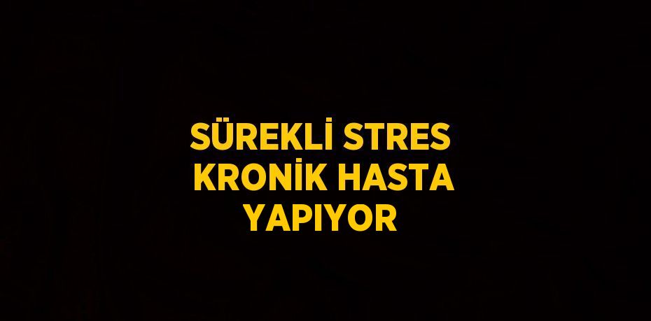 SÜREKLİ STRES KRONİK HASTA YAPIYOR