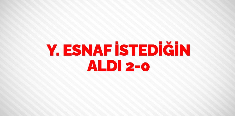 Y. ESNAF İSTEDİĞİN ALDI  2-0