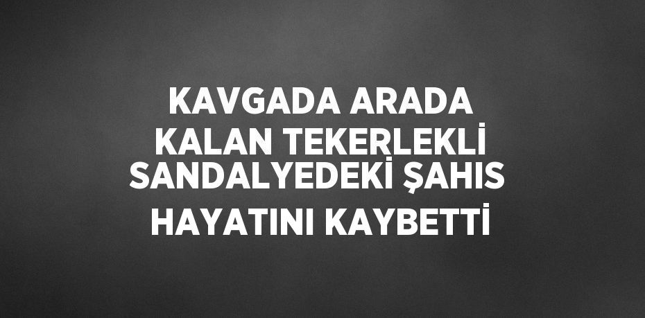 KAVGADA ARADA KALAN TEKERLEKLİ SANDALYEDEKİ ŞAHIS HAYATINI KAYBETTİ