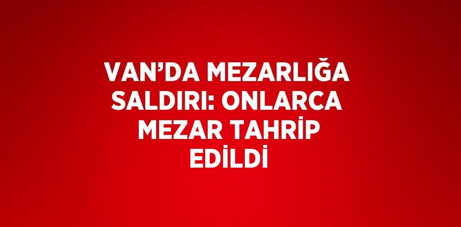 VAN’DA MEZARLIĞA SALDIRI: ONLARCA MEZAR TAHRİP EDİLDİ
