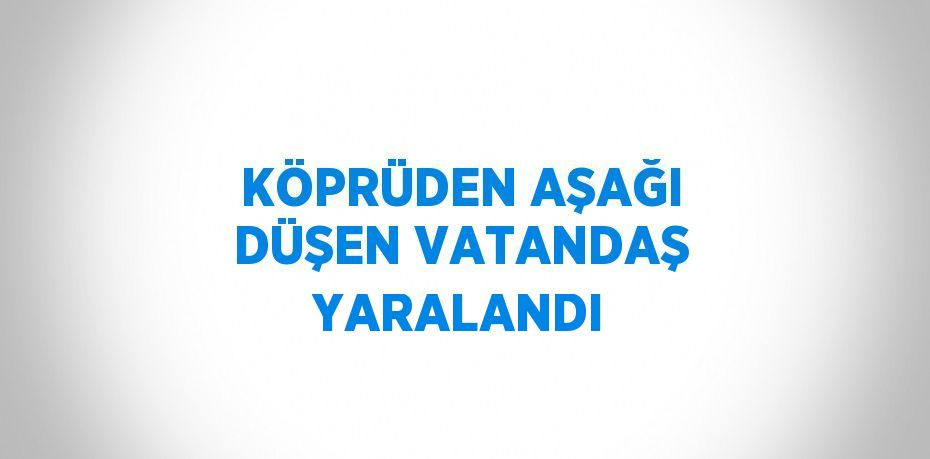 KÖPRÜDEN AŞAĞI DÜŞEN VATANDAŞ YARALANDI