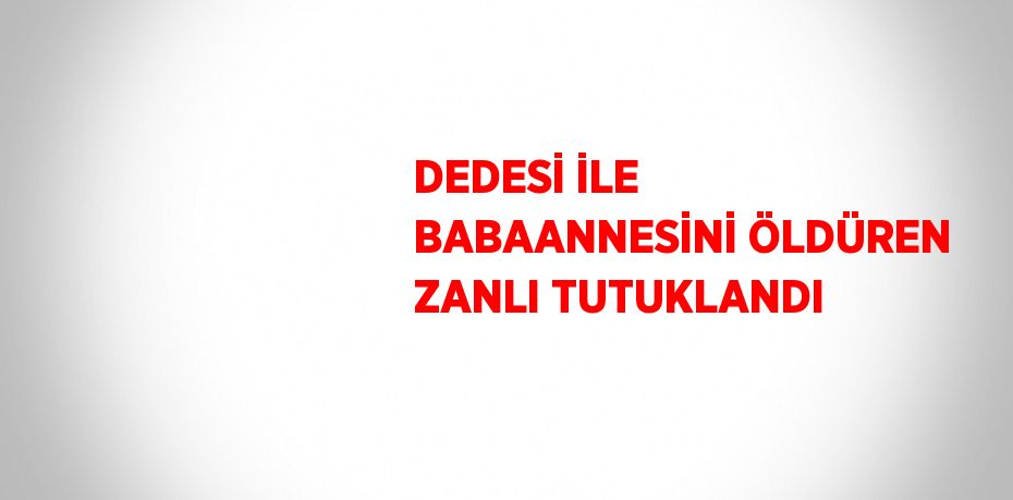 DEDESİ İLE BABAANNESİNİ ÖLDÜREN ZANLI TUTUKLANDI