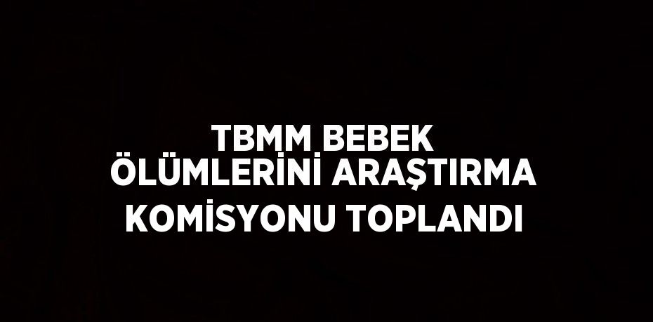 TBMM BEBEK ÖLÜMLERİNİ ARAŞTIRMA KOMİSYONU TOPLANDI