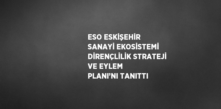 ESO ESKİŞEHİR SANAYİ EKOSİSTEMİ DİRENÇLİLİK STRATEJİ VE EYLEM PLANI’NI TANITTI