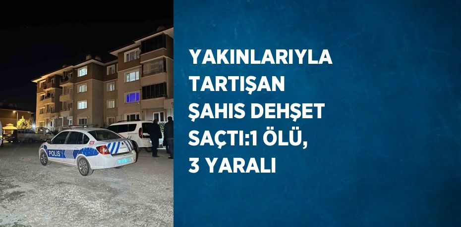 YAKINLARIYLA TARTIŞAN ŞAHIS DEHŞET SAÇTI:1 ÖLÜ, 3 YARALI