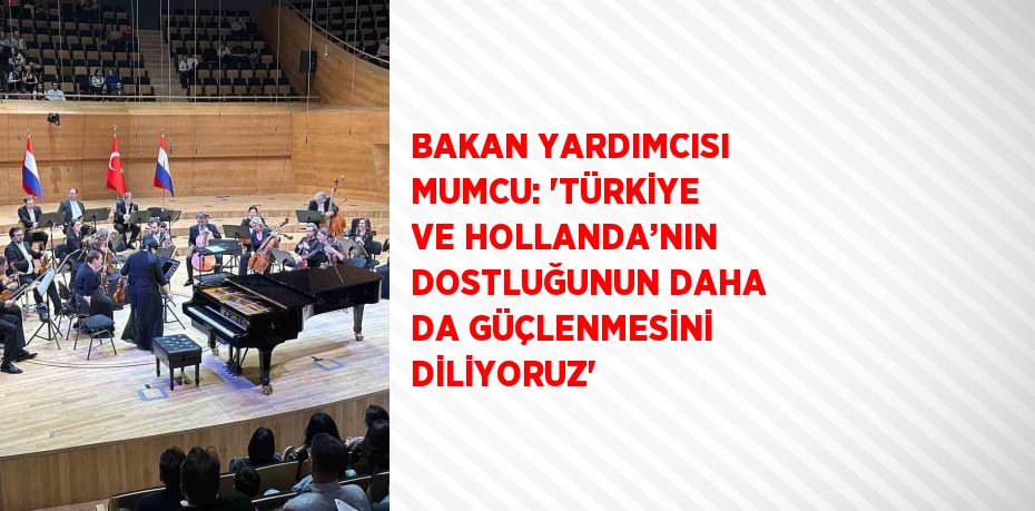 BAKAN YARDIMCISI MUMCU: 'TÜRKİYE VE HOLLANDA’NIN DOSTLUĞUNUN DAHA DA GÜÇLENMESİNİ DİLİYORUZ'