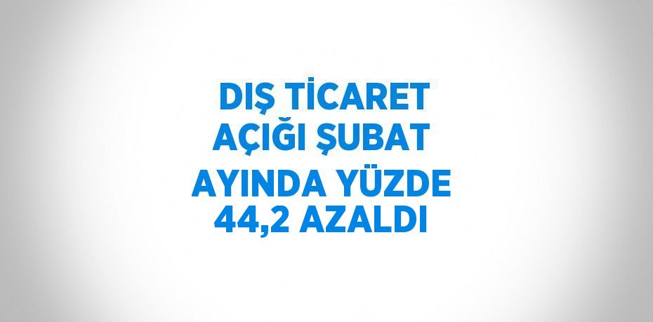 DIŞ TİCARET AÇIĞI ŞUBAT AYINDA YÜZDE 44,2 AZALDI