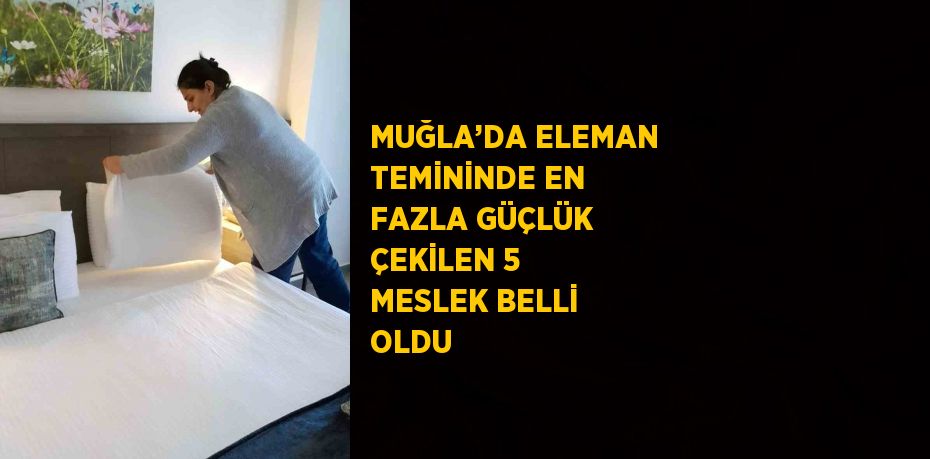 MUĞLA’DA ELEMAN TEMİNİNDE EN FAZLA GÜÇLÜK ÇEKİLEN 5 MESLEK BELLİ OLDU