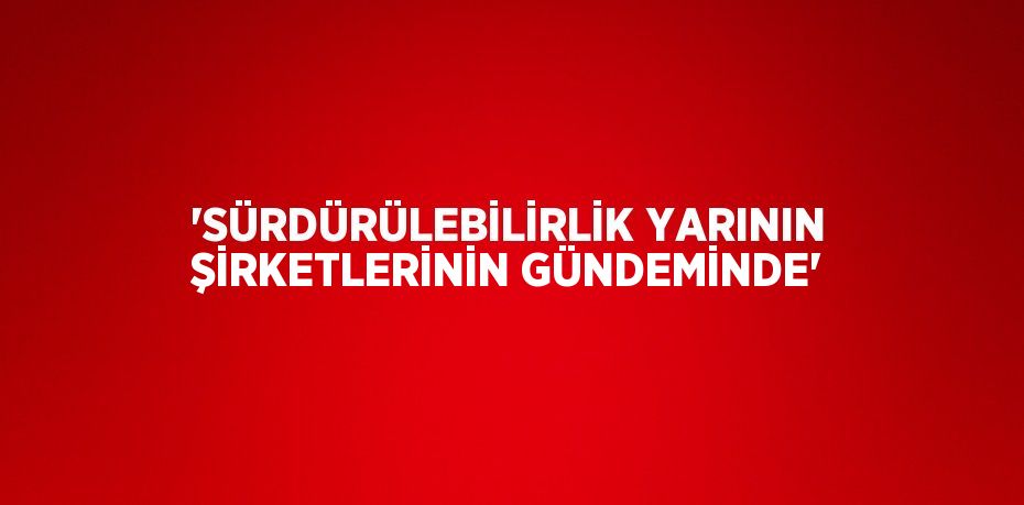 'SÜRDÜRÜLEBİLİRLİK YARININ ŞİRKETLERİNİN GÜNDEMİNDE'