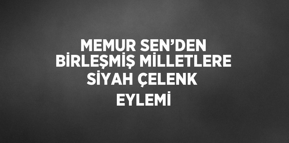 MEMUR SEN’DEN BİRLEŞMİŞ MİLLETLERE SİYAH ÇELENK EYLEMİ