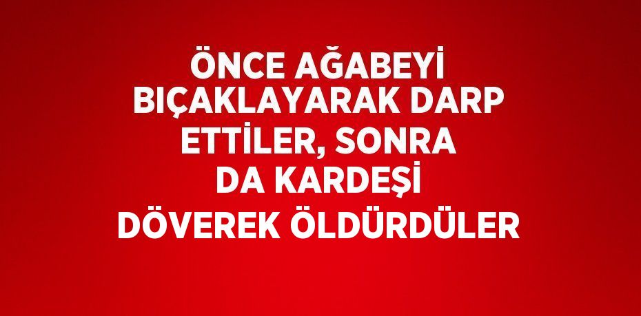 ÖNCE AĞABEYİ BIÇAKLAYARAK DARP ETTİLER, SONRA DA KARDEŞİ DÖVEREK ÖLDÜRDÜLER