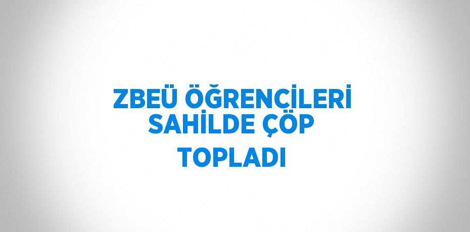 ZBEÜ ÖĞRENCİLERİ SAHİLDE ÇÖP TOPLADI