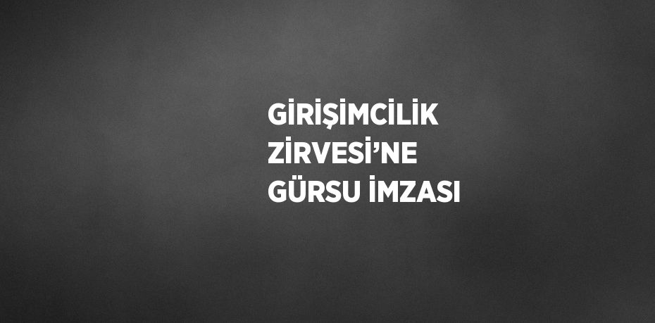 GİRİŞİMCİLİK ZİRVESİ’NE GÜRSU İMZASI