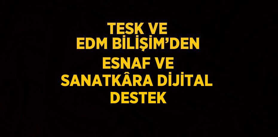TESK VE EDM BİLİŞİM’DEN ESNAF VE SANATKÂRA DİJİTAL DESTEK