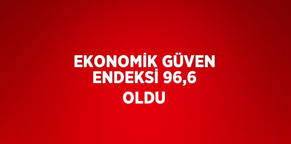 EKONOMİK GÜVEN ENDEKSİ 96,6 OLDU
