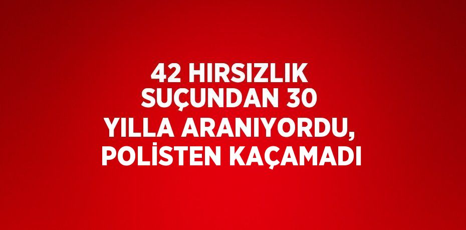 42 HIRSIZLIK SUÇUNDAN 30 YILLA ARANIYORDU, POLİSTEN KAÇAMADI