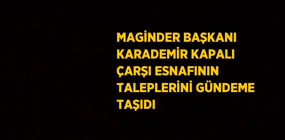 MAGİNDER BAŞKANI KARADEMİR KAPALI ÇARŞI ESNAFININ TALEPLERİNİ GÜNDEME TAŞIDI