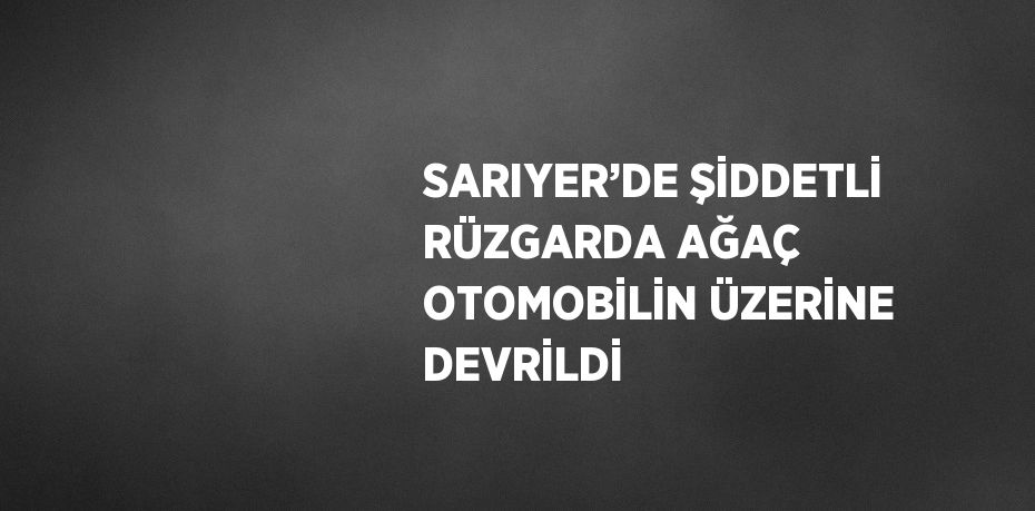 SARIYER’DE ŞİDDETLİ RÜZGARDA AĞAÇ OTOMOBİLİN ÜZERİNE DEVRİLDİ