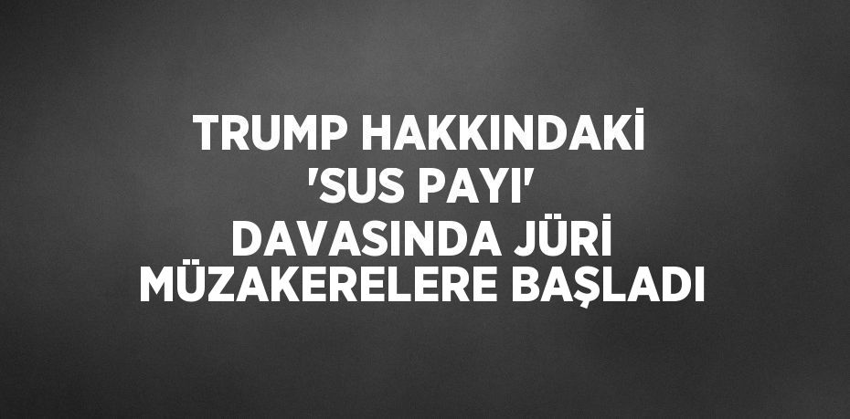 TRUMP HAKKINDAKİ 'SUS PAYI' DAVASINDA JÜRİ MÜZAKERELERE BAŞLADI