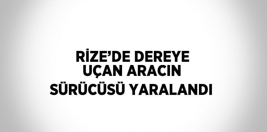 RİZE’DE DEREYE UÇAN ARACIN SÜRÜCÜSÜ YARALANDI