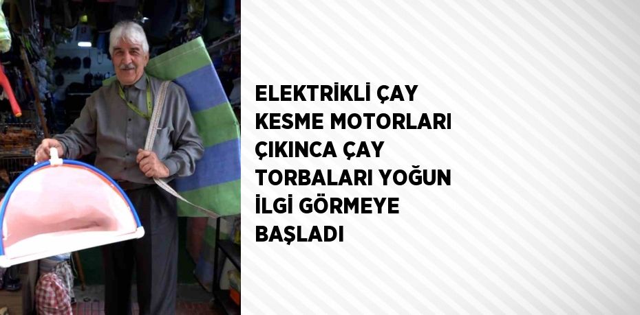 ELEKTRİKLİ ÇAY KESME MOTORLARI ÇIKINCA ÇAY TORBALARI YOĞUN İLGİ GÖRMEYE BAŞLADI