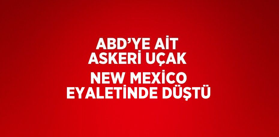 ABD’YE AİT ASKERİ UÇAK NEW MEXİCO EYALETİNDE DÜŞTÜ