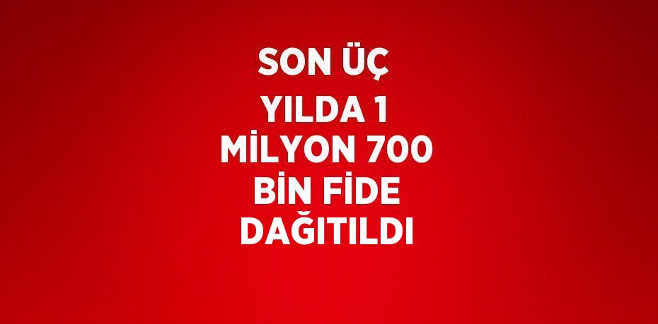 SON ÜÇ YILDA 1 MİLYON 700 BİN FİDE DAĞITILDI