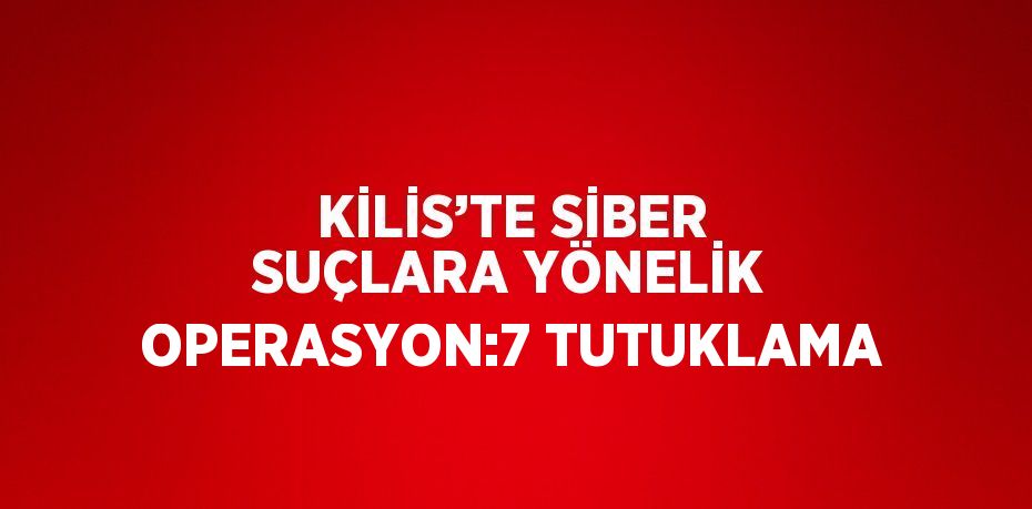 KİLİS’TE SİBER SUÇLARA YÖNELİK OPERASYON:7 TUTUKLAMA