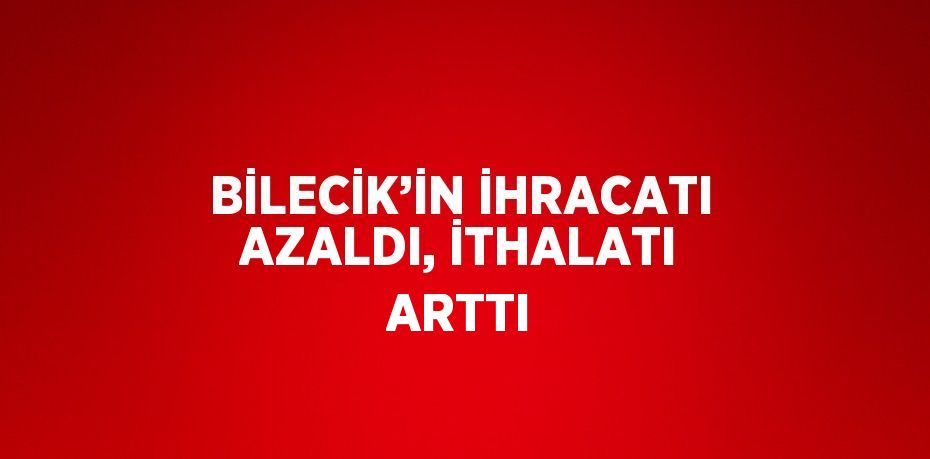 BİLECİK’İN İHRACATI AZALDI, İTHALATI ARTTI