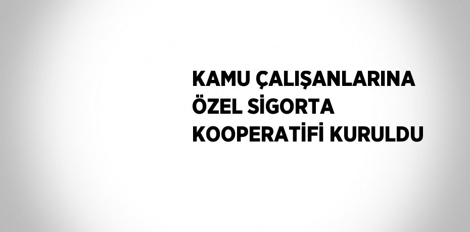 KAMU ÇALIŞANLARINA ÖZEL SİGORTA KOOPERATİFİ KURULDU