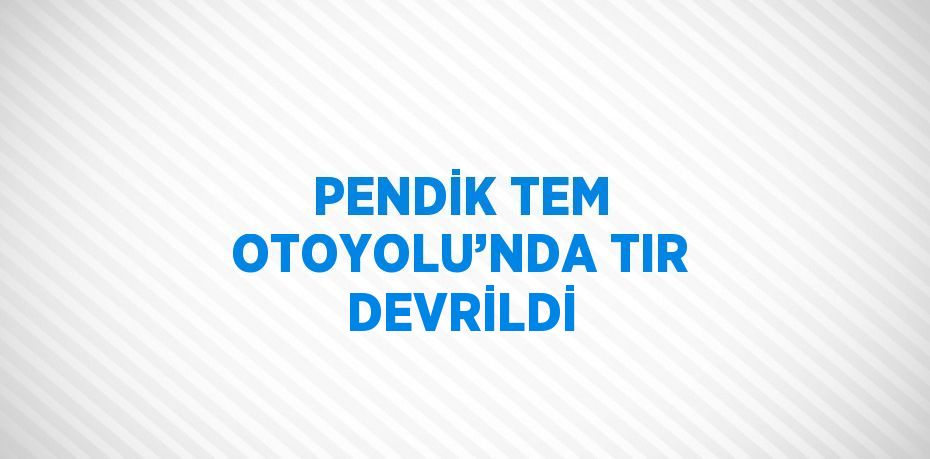 PENDİK TEM OTOYOLU’NDA TIR DEVRİLDİ