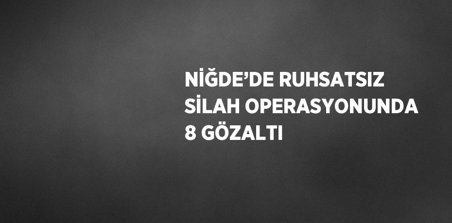 NİĞDE’DE RUHSATSIZ SİLAH OPERASYONUNDA 8 GÖZALTI