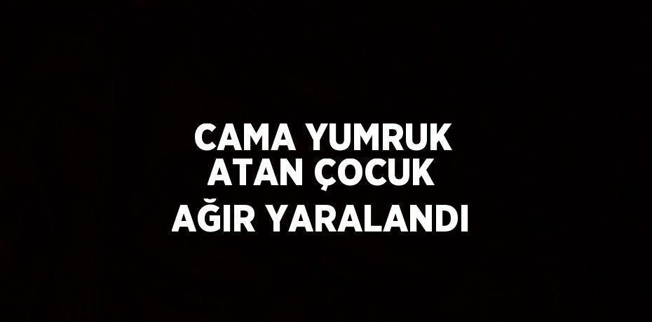CAMA YUMRUK ATAN ÇOCUK AĞIR YARALANDI