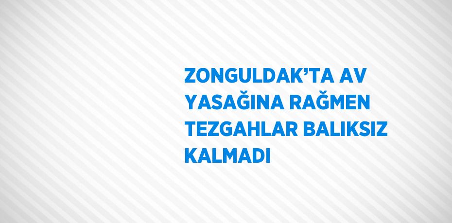 ZONGULDAK’TA AV YASAĞINA RAĞMEN TEZGAHLAR BALIKSIZ KALMADI