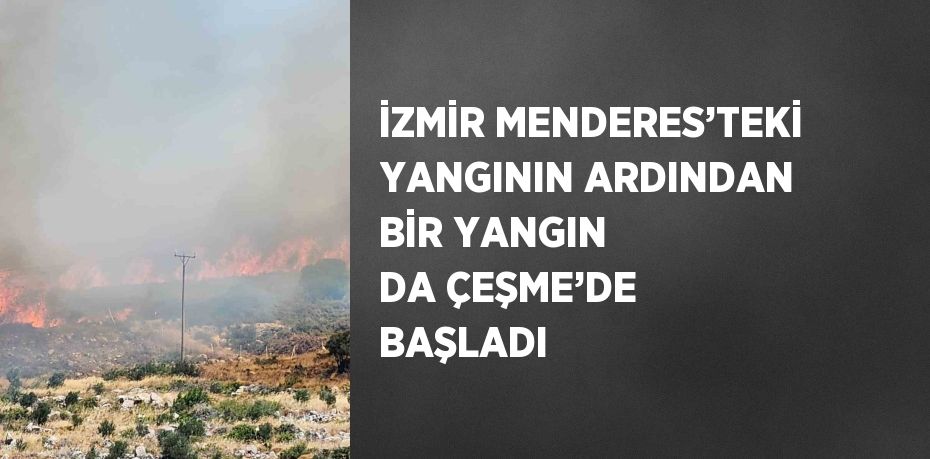 İZMİR MENDERES’TEKİ YANGININ ARDINDAN BİR YANGIN DA ÇEŞME’DE BAŞLADI