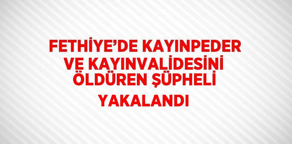 FETHİYE’DE KAYINPEDER VE KAYINVALİDESİNİ ÖLDÜREN ŞÜPHELİ YAKALANDI