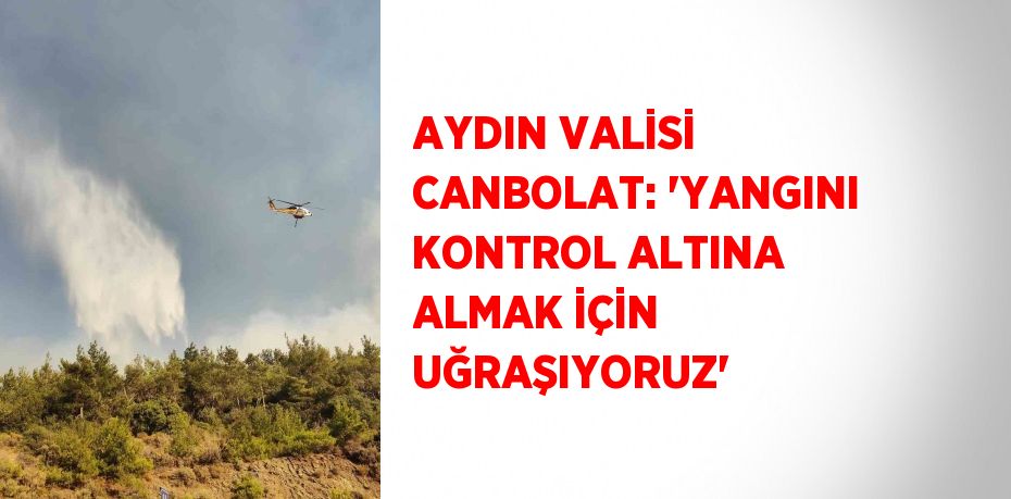 AYDIN VALİSİ CANBOLAT: 'YANGINI KONTROL ALTINA ALMAK İÇİN UĞRAŞIYORUZ'