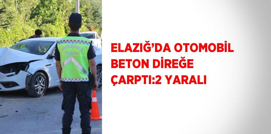 ELAZIĞ’DA OTOMOBİL BETON DİREĞE ÇARPTI:2 YARALI