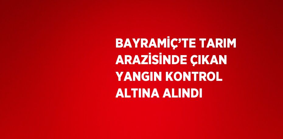 BAYRAMİÇ’TE TARIM ARAZİSİNDE ÇIKAN YANGIN KONTROL ALTINA ALINDI