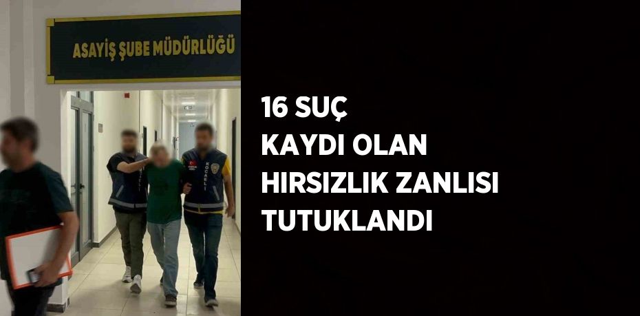 16 SUÇ KAYDI OLAN HIRSIZLIK ZANLISI TUTUKLANDI