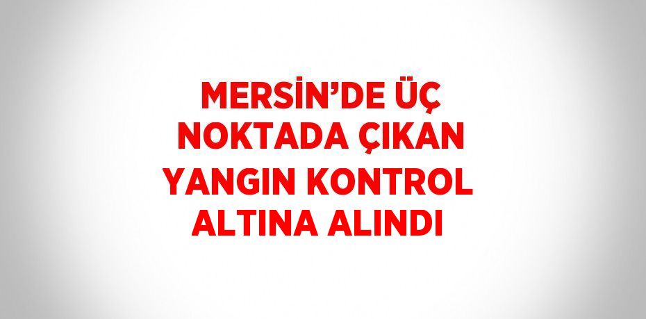 MERSİN’DE ÜÇ NOKTADA ÇIKAN YANGIN KONTROL ALTINA ALINDI